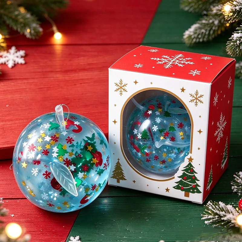 Christmas Apple Squishy Toy with Glitter and Festive Designs Wholesale Squishy Toy 5