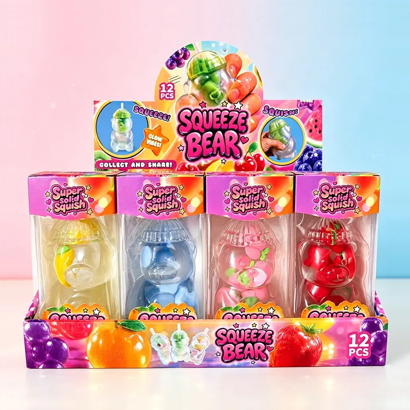 Fruit Bear Milk Tea Cup Squishy Toy Soft Stress Relief Desk Decoration Wholesale Squishy Toy 5
