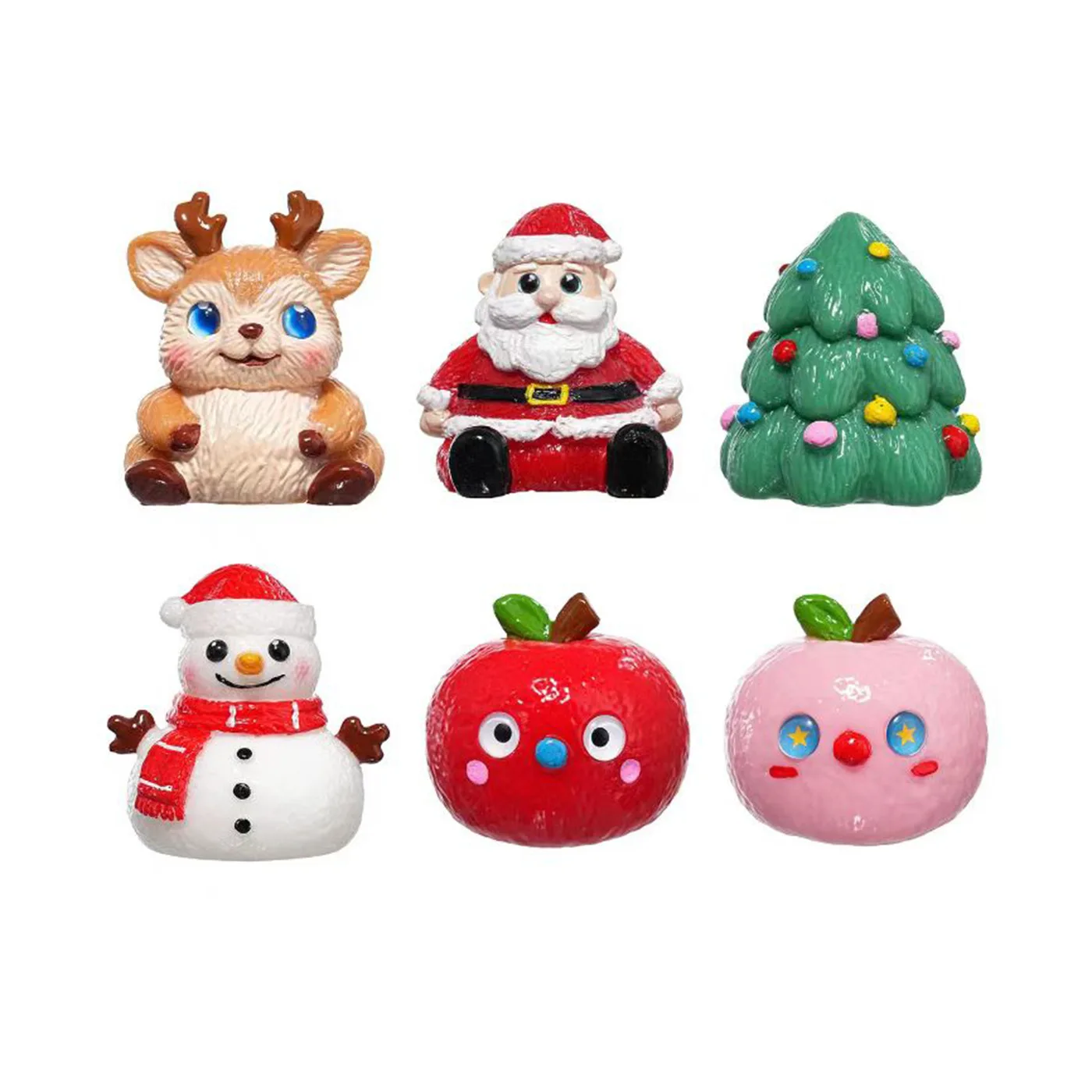 Christmas Squishy Stress Relief Toy Set Santa Reindeer Snowman Christmas Tree Apple Wholesale Squishy Toy 2