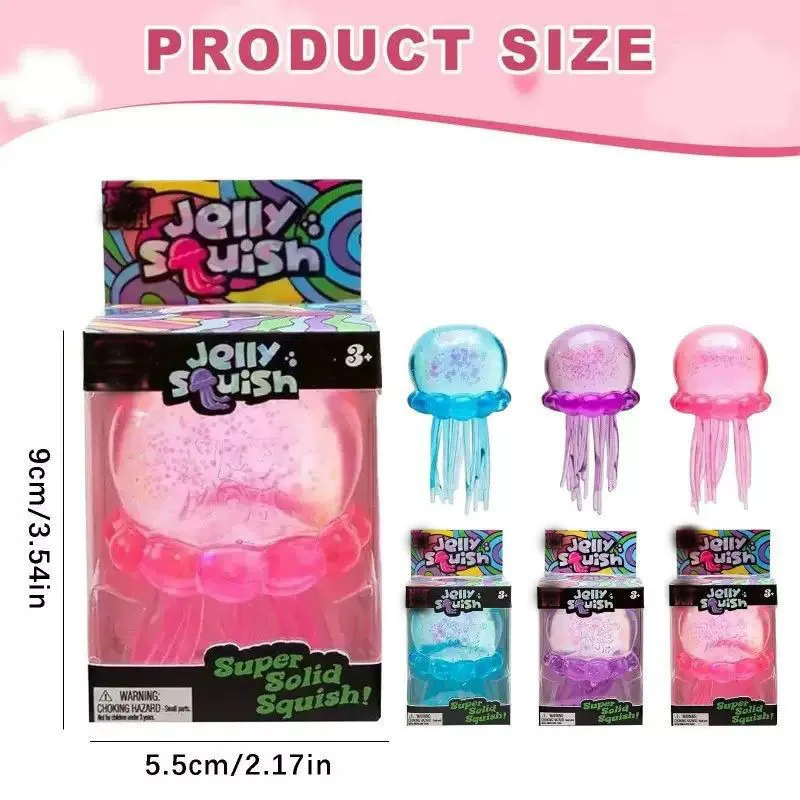 Glitter Jellyfish Squishy Toy Slow Rising Stress Relief Toy Wholesale Squishy Toy 7