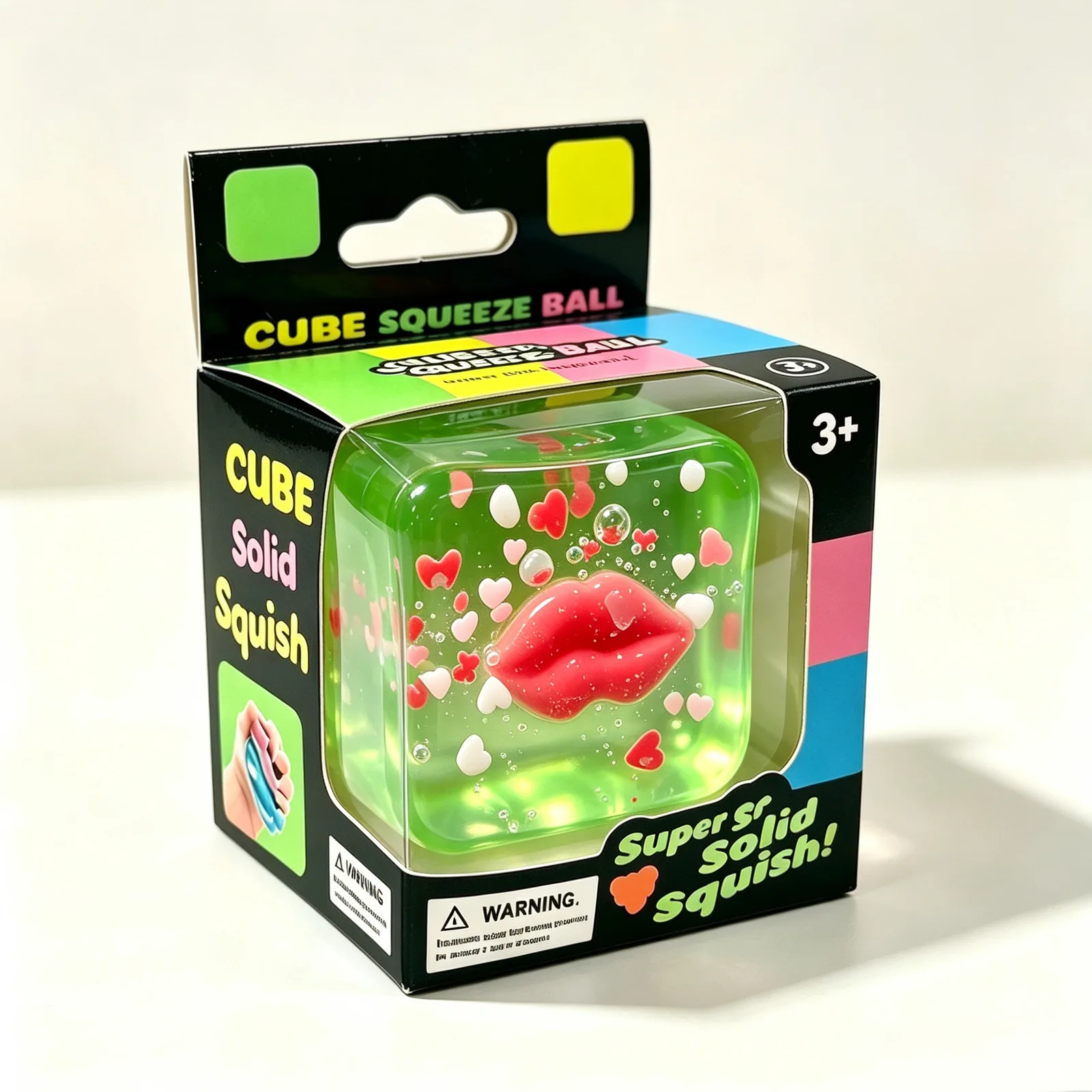 Valentine Red Lip Transparent Gel Squishy Cube Stress Relief Toy Wholesale Squishy Toy 7