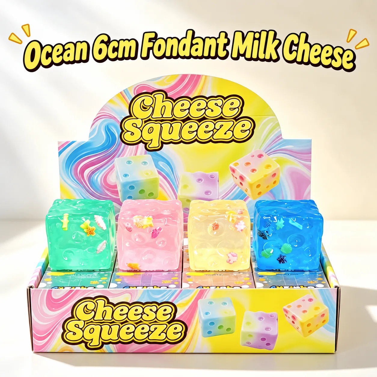 Moldable Milk Cheese Squishy Toy Jelly Cube Stress Relief Toy Wholesale Squishy Toy 8