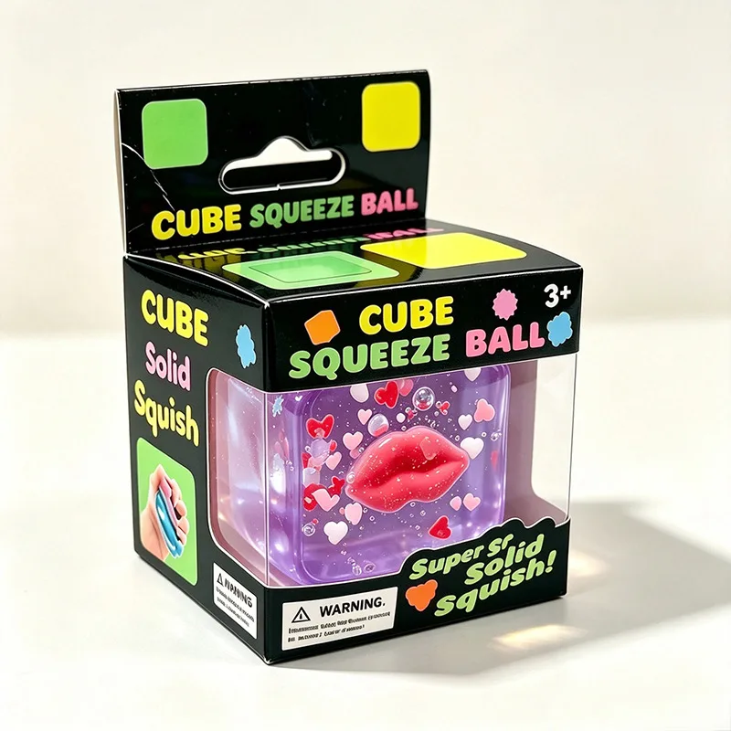Valentine Red Lip Transparent Gel Squishy Cube Stress Relief Toy Wholesale Squishy Toy 5