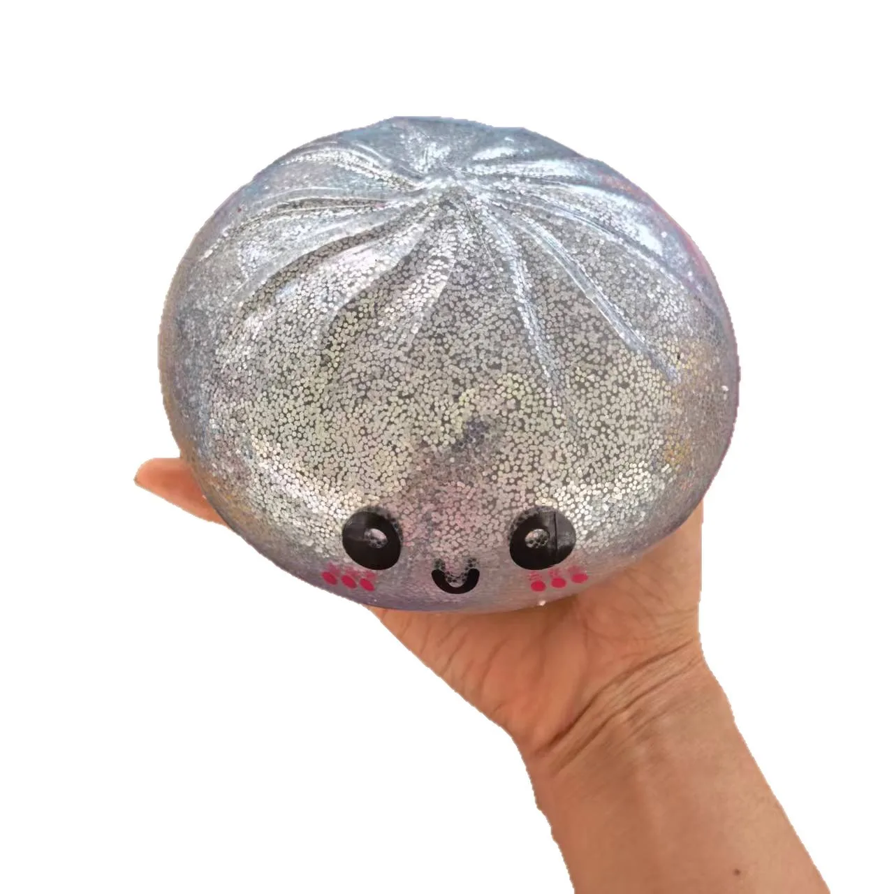 Large 15cm Steamer Bun Squishy Toy Glitter Dumpling Stress Relief Toy