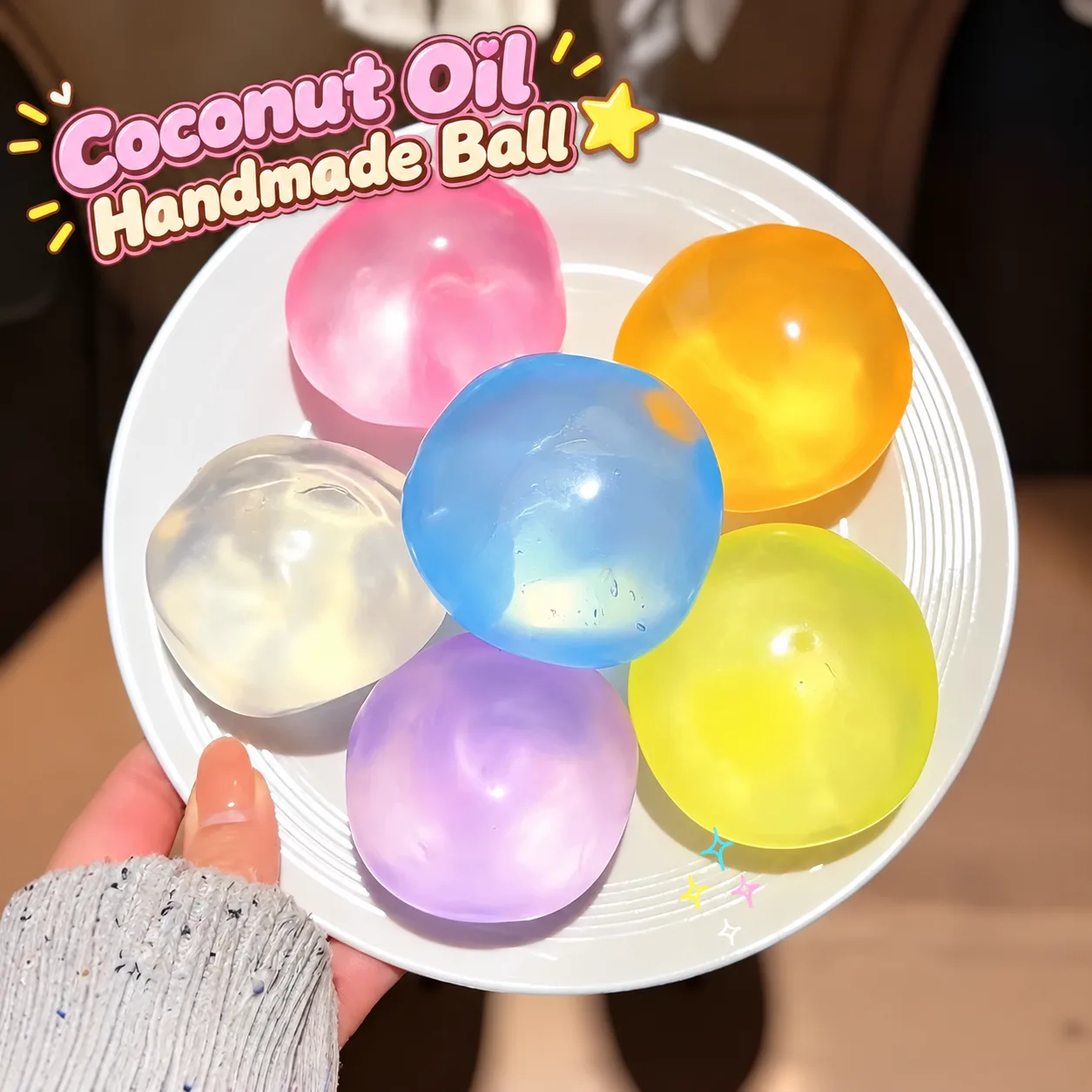 Coconut Oil Theme Slow-Rising Translucent TPR Squishy Stress Balls Wholesale Coconut Oil Theme Slow-Rising Translucent TPR Squishy Stress Balls Wholesale Squishy Toy