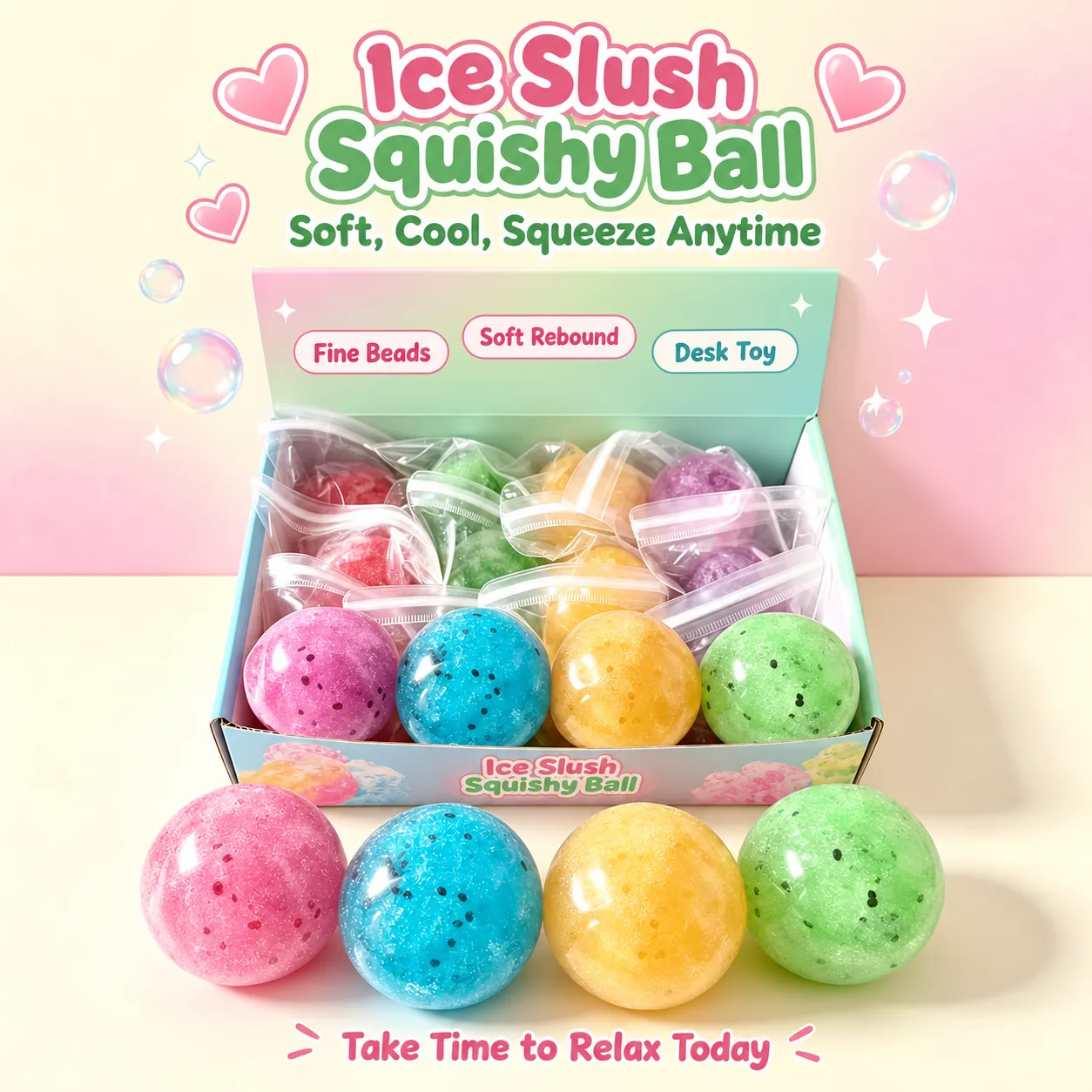 Fruit Ice Slush Squishy Balls Soft TPR Stress Relief Toys Wholesale Squishy Toy 10