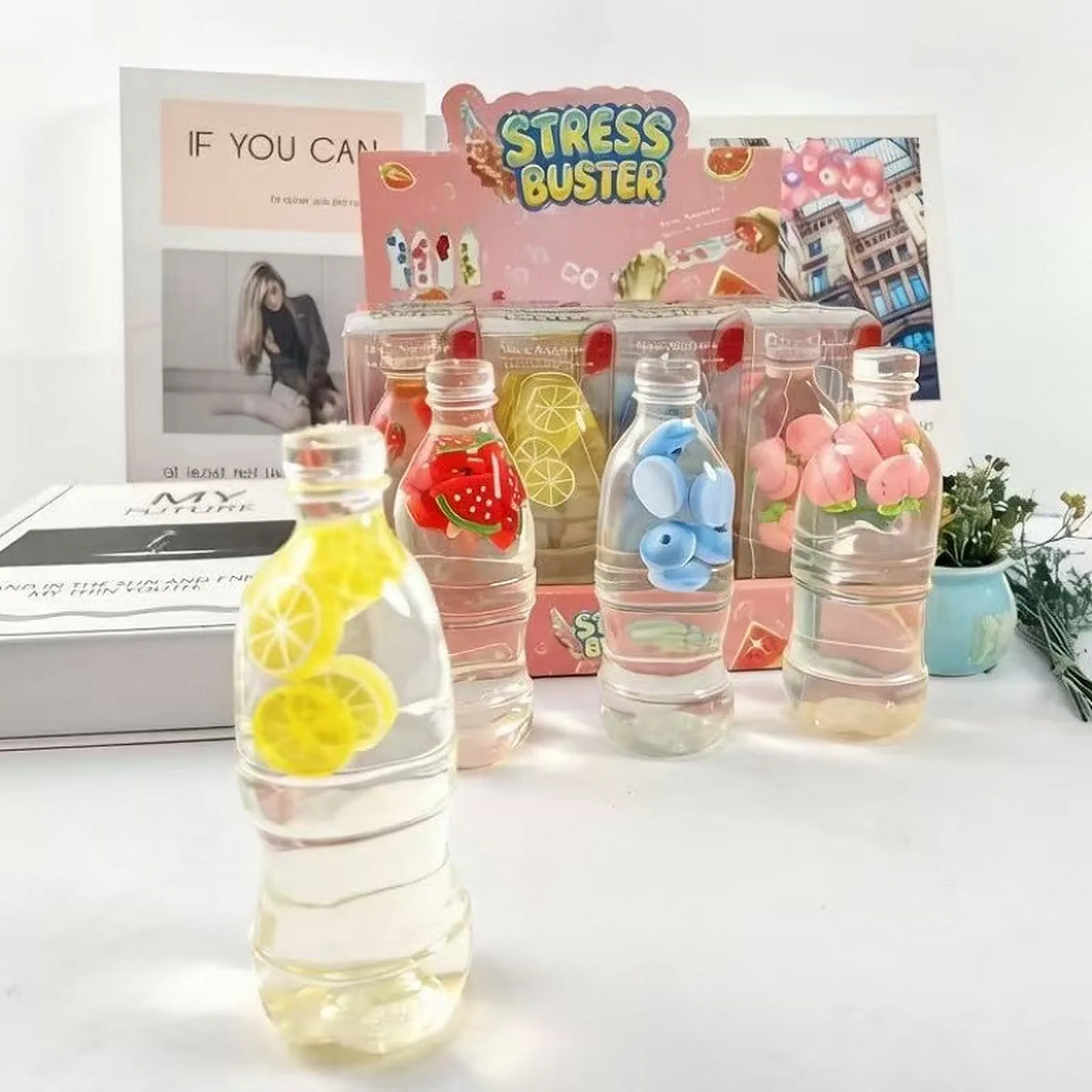 Transparent Fruit Bottle Squishy Toy Soft TPR Stress Relief Toy Wholesale Squishy Toy 5