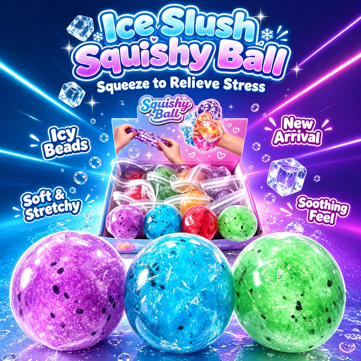 Fruit Ice Slush Squishy Balls Soft TPR Stress Relief Toys Wholesale Squishy Toy 2