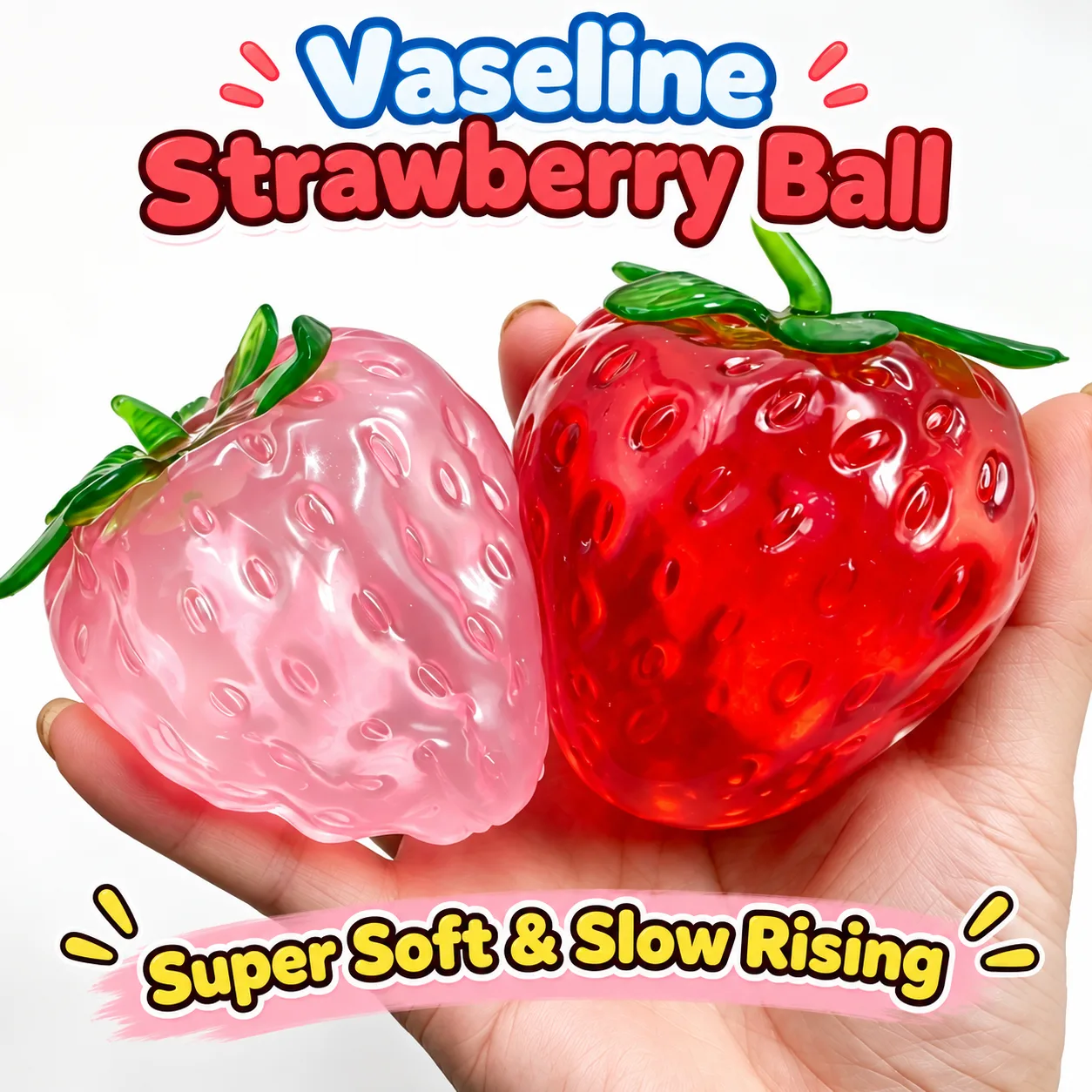 Vaseline Strawberry Squishy Toy Slow Rising TPR Stress Relief Toy