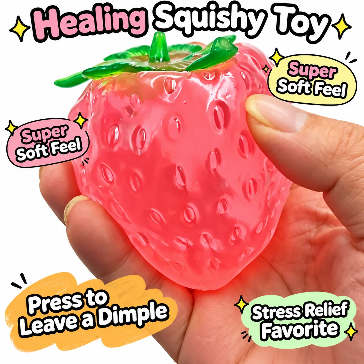 Vaseline Strawberry Squishy Toy Slow Rising TPR Stress Relief Toy Wholesale Squishy Toy 3
