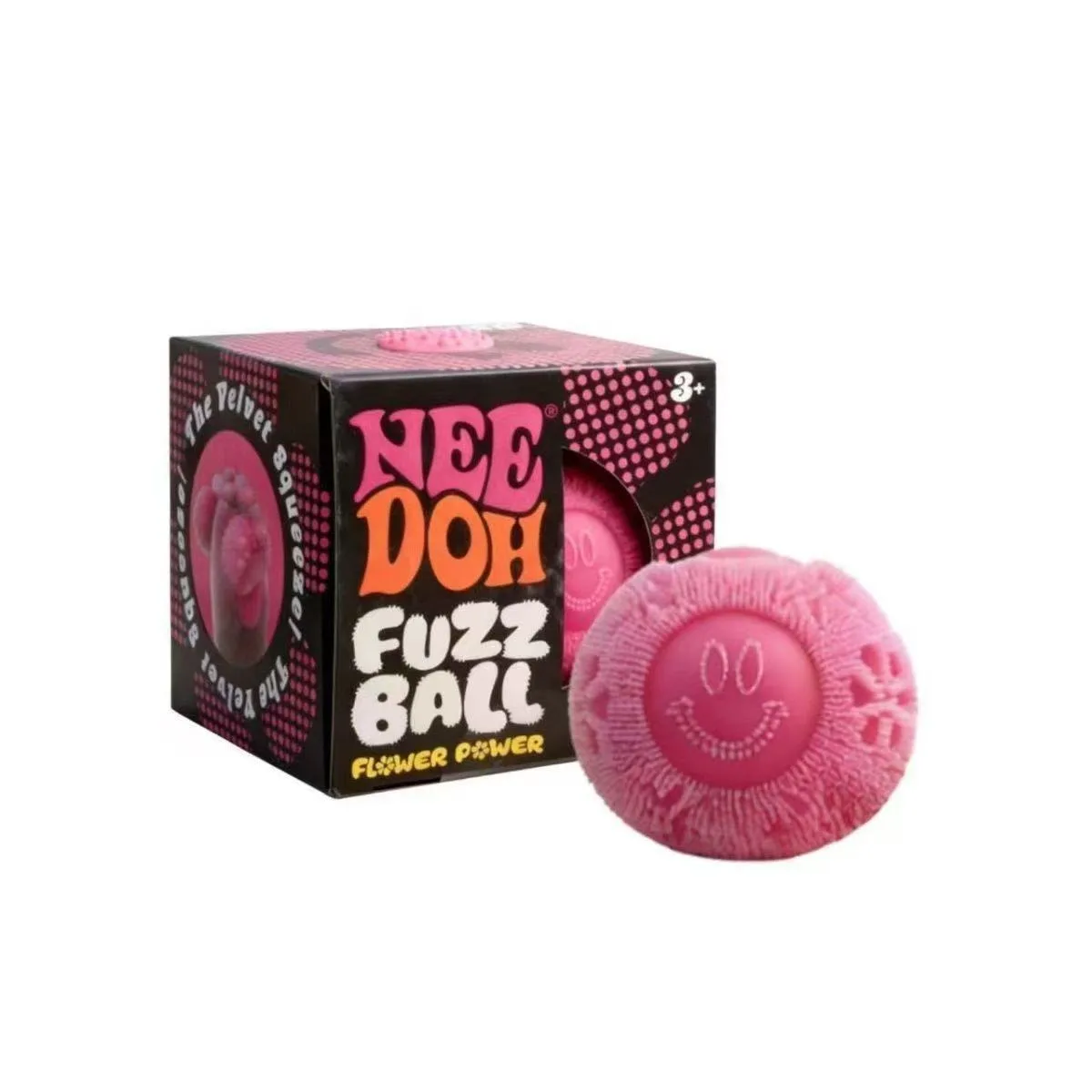 NeeDoh Fuzz Ball Squishy Toy Fuzzy Smiley Flower Stress Relief Ball Wholesale Squishy Toy 6