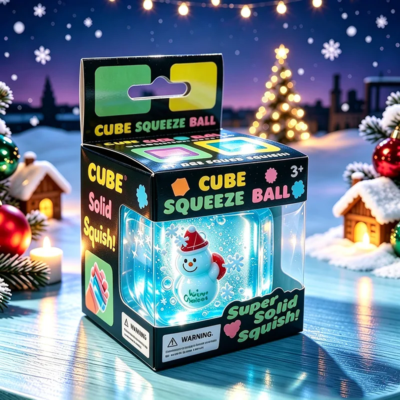 Christmas Santa & Snowman Ice Cube Squishy Toy Slow Rising Stress Relief Toy Wholesale Squishy Toy 4