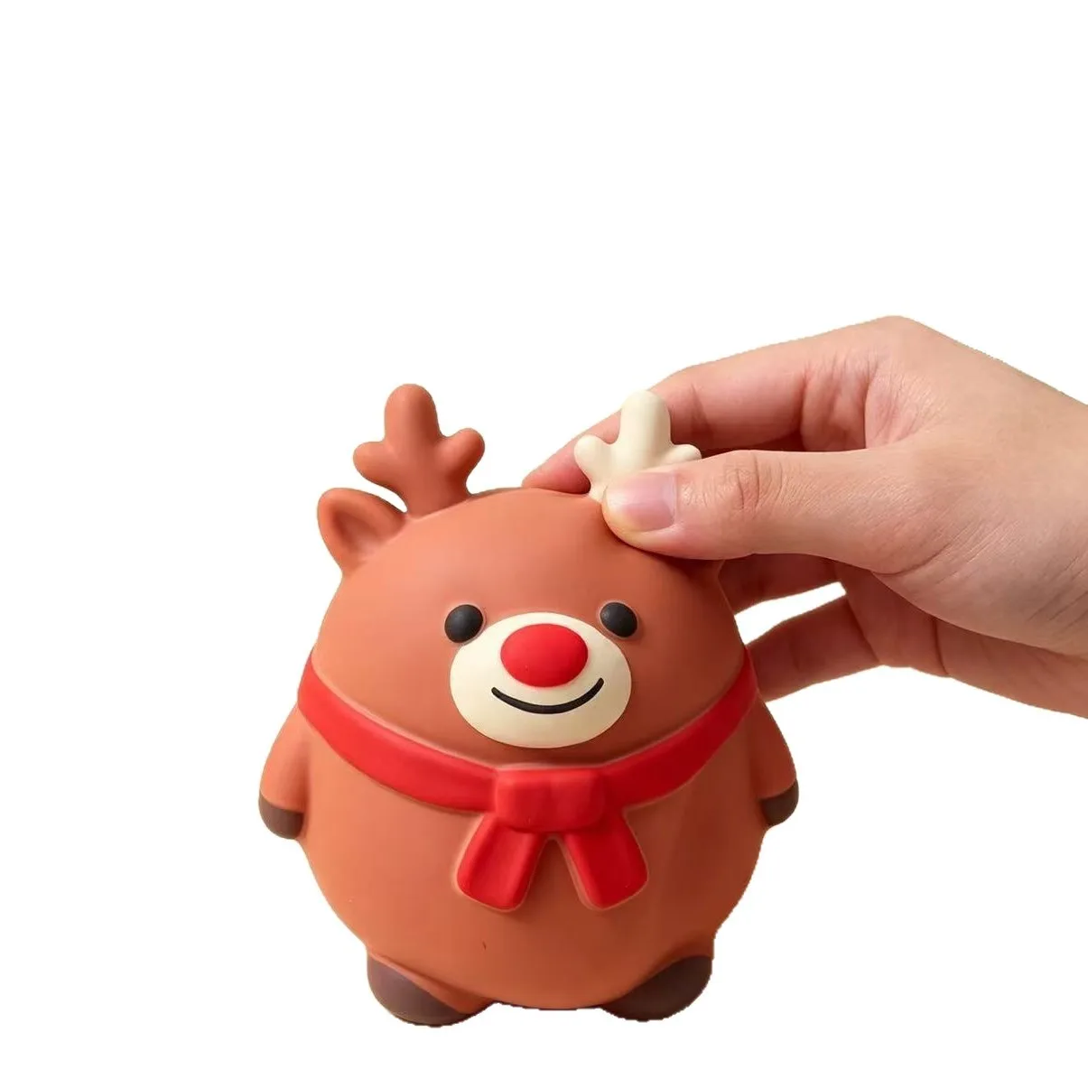 Christmas Chubby Reindeer Squishy Toy Slow Rising Stress Relief Toy Wholesale Squishy Toy 4