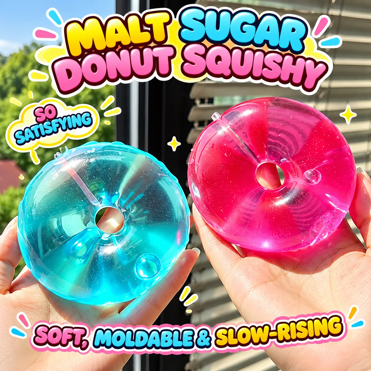 Malt Sugar Donut Squishy Toy Moldable Slow-Rising TPR Stress Relief Toy Wholesale Squishy Toy 7