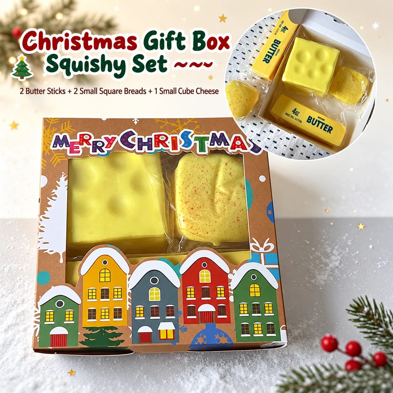 Christmas Gift Box Squishy Toy Set Soft Stress Relief Fidget Toy Wholesale Squishy Toy 5