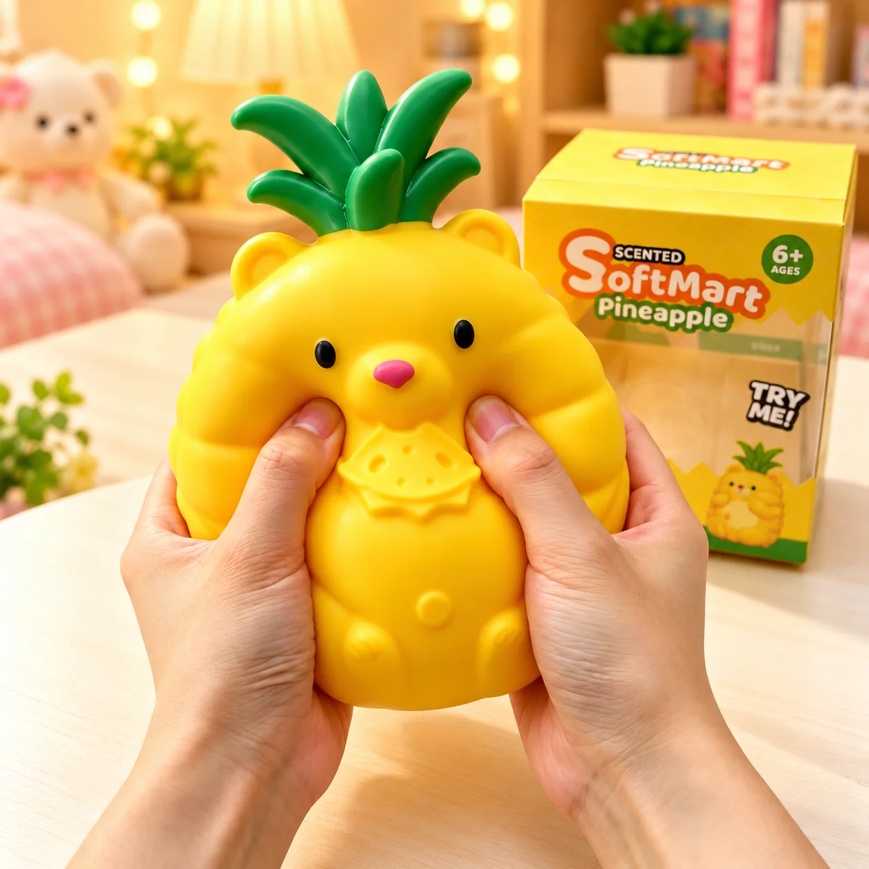 Pineapple Bear Squishy Toy Soft TPR Stress Relief Fidget Toy Wholesale Squishy Toy 6