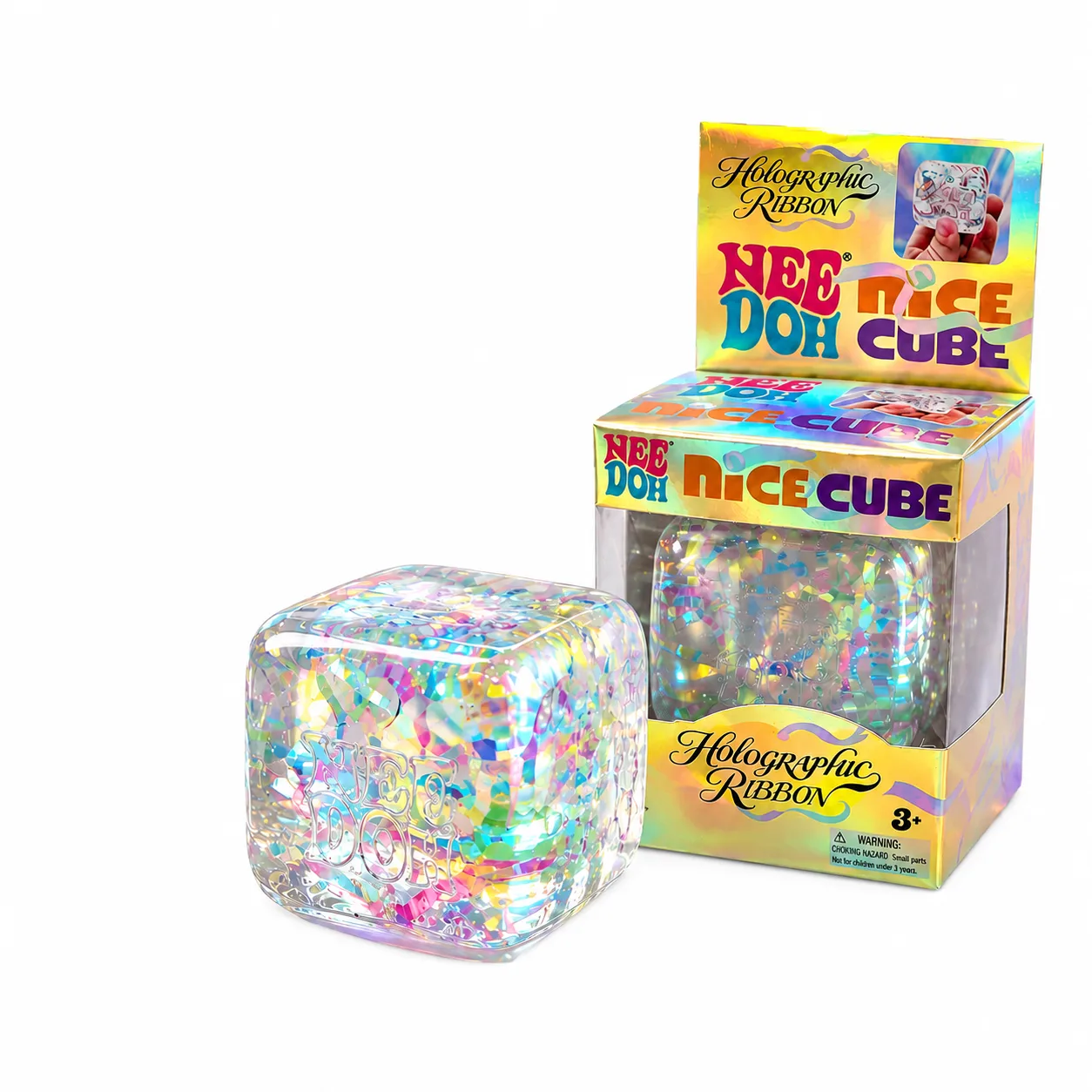 NeeDoh Holographic Ribbon Ice Cube Squishy Toy Wholesale Squishy Toy 4