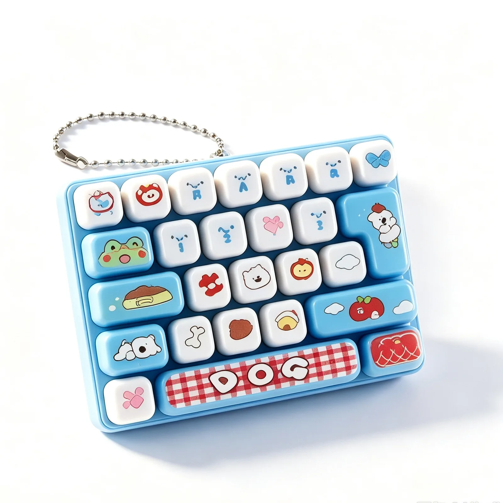 26-Key Keyboard Fidget Toy with Keychain - Animal Theme Mechanical Keyboard Stress Relief Keychain Wholesale Squishy Toy 3
