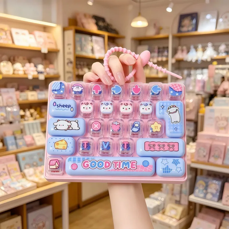 26-Key Fidget Keyboard Toy Keychain Animal Theme Stress Relief Squishy Keypad Wholesale Squishy Toy 8