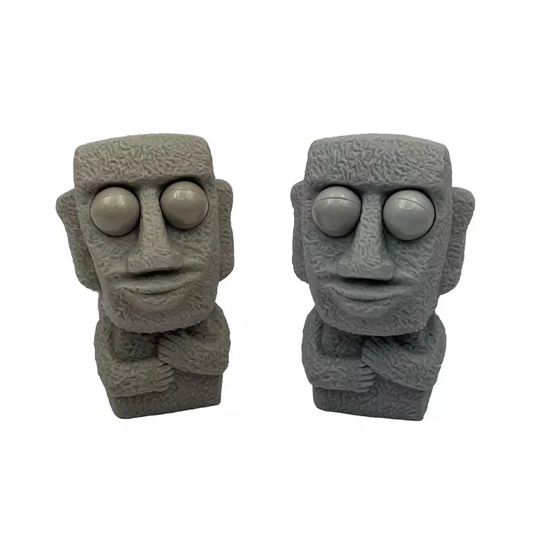 Pop-Eyed Stone Man Squishy Toy TPR Stress Relief Fidget Toy