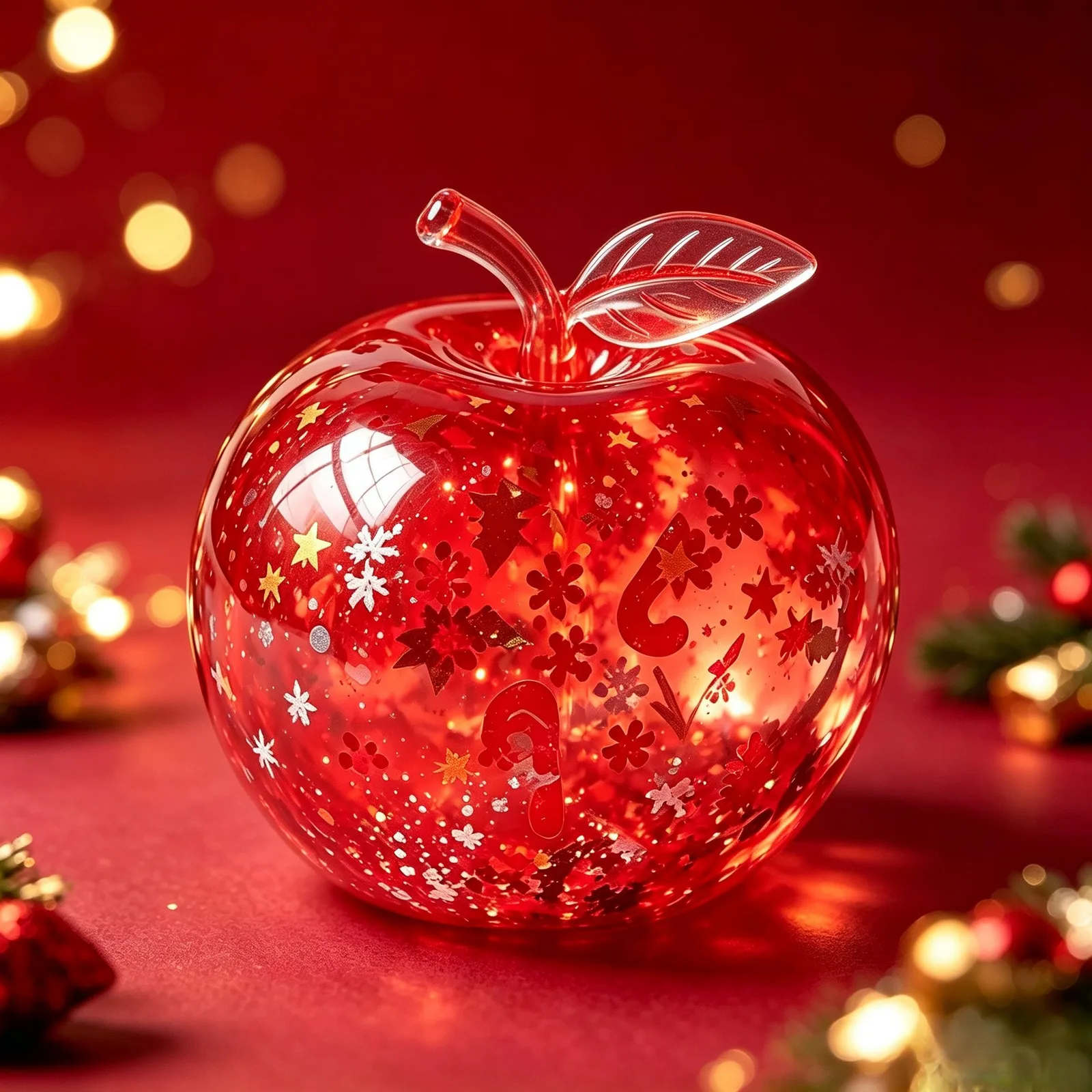 Christmas Apple Squishy Toy with Glitter and Festive Designs Wholesale Squishy Toy 2
