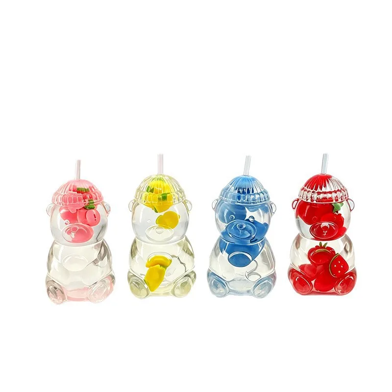 Fruit Bear Milk Tea Cup Squishy Toy Soft Stress Relief Desk Decoration