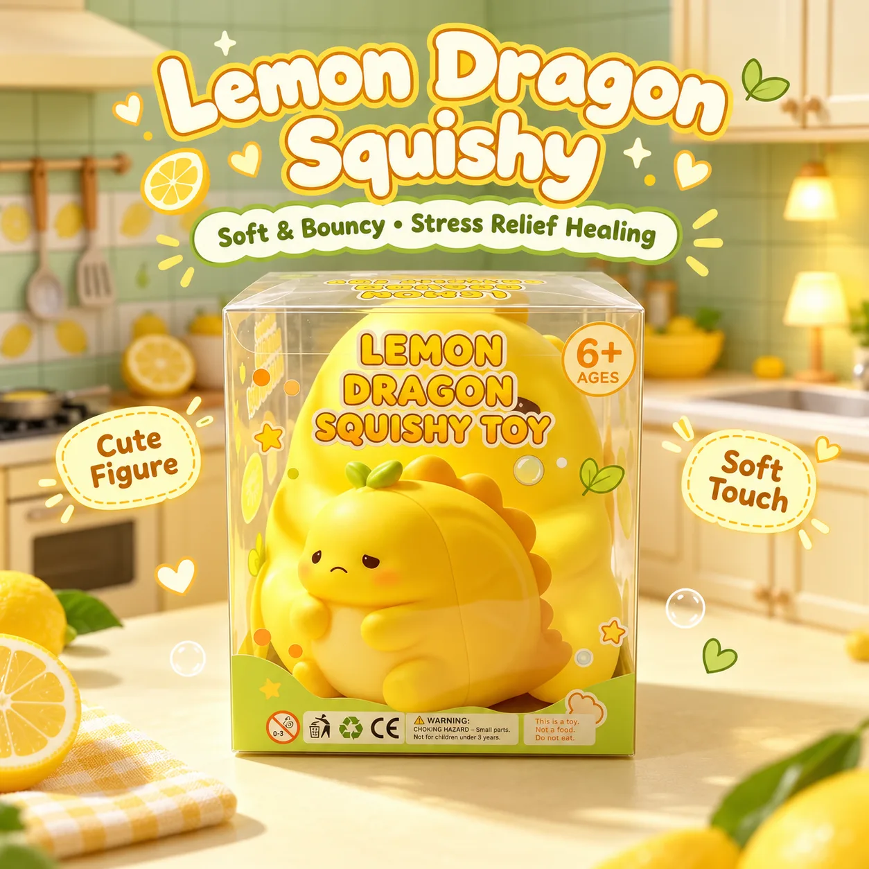 Large Lemon Dragon Squishy Toy Soft TPR Stress Relief Squishy Wholesale Squishy Toy 5