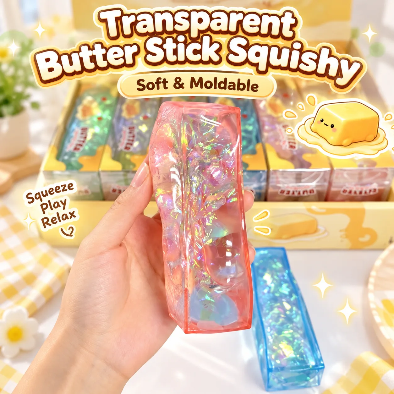 Crystal Glitter Butter Stick Squishy Toy Wholesale Squishy Toy 5