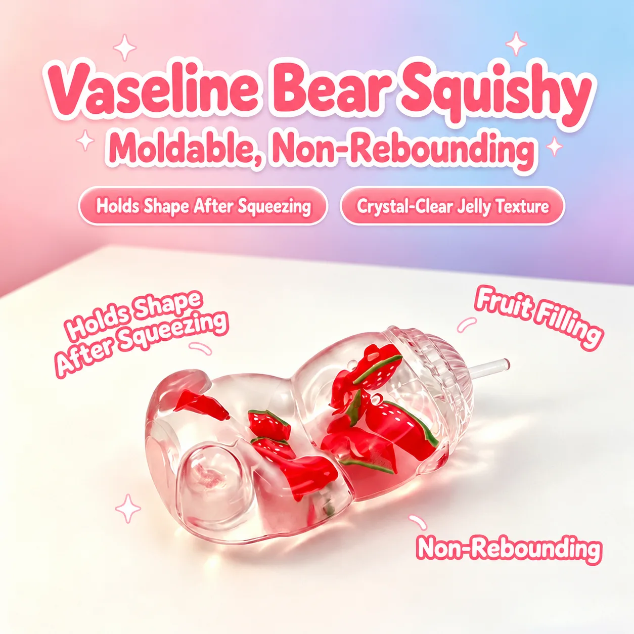 Fruit Bear Milk Tea Cup Squishy Toy Soft Stress Relief Desk Decoration Wholesale Squishy Toy 3