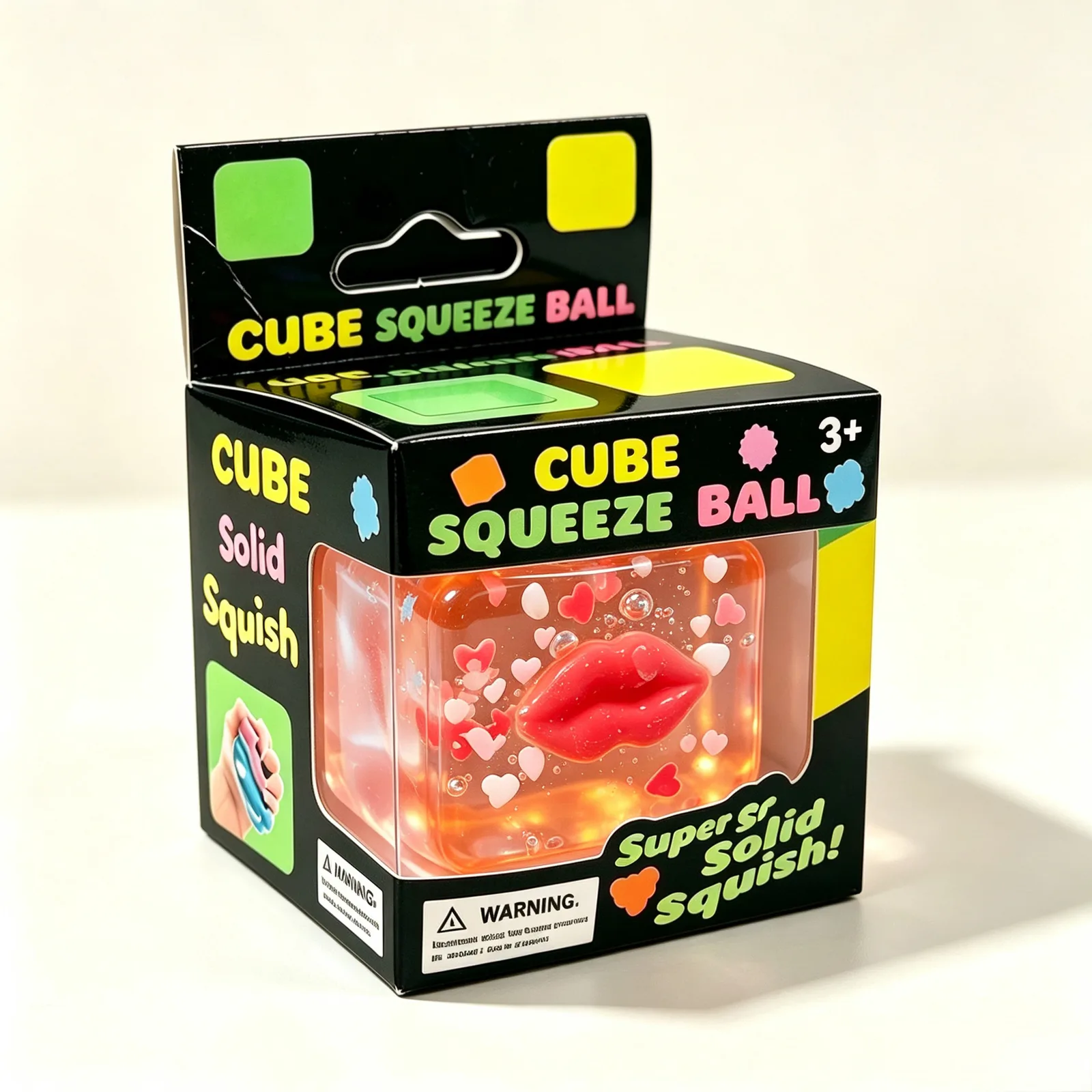 Valentine Red Lip Transparent Gel Squishy Cube Stress Relief Toy Wholesale Squishy Toy 4