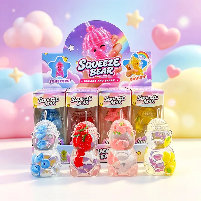 Fruit Bear Milk Tea Cup Squishy Toy Soft Stress Relief Desk Decoration Wholesale Squishy Toy 7