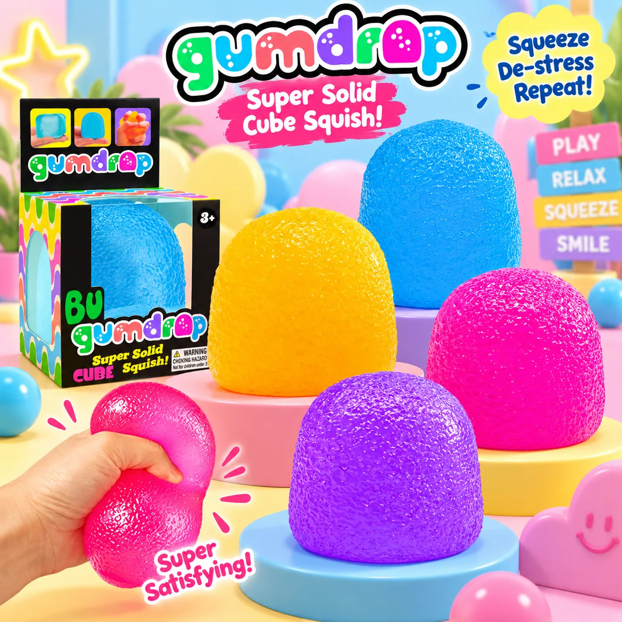 NeeDoh Gumdrop Squishy Toy Soft Stress Relief Toy Wholesale Squishy Toy 8