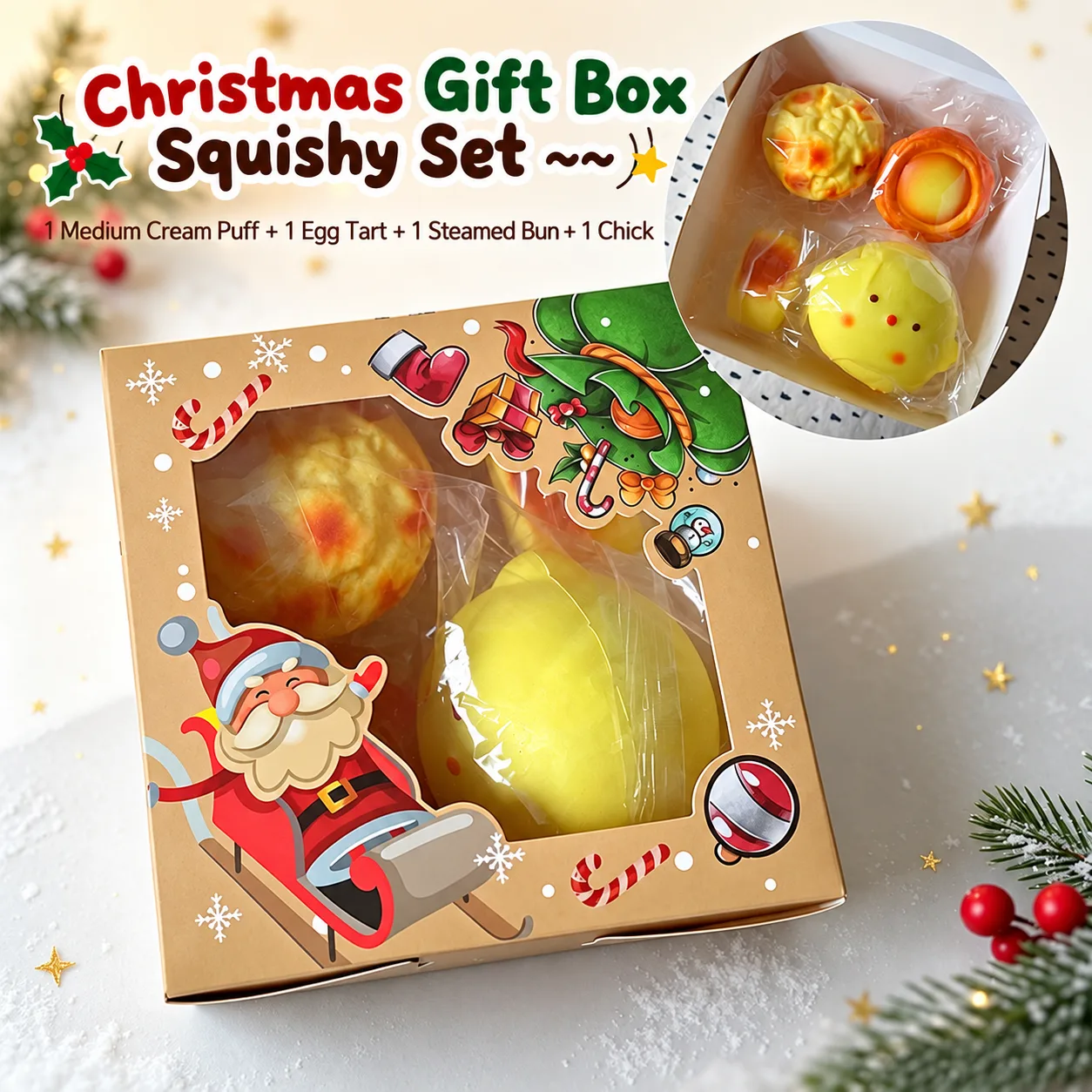 Christmas Gift Box Squishy Toy Set Soft Stress Relief Fidget Toy Wholesale Squishy Toy 2