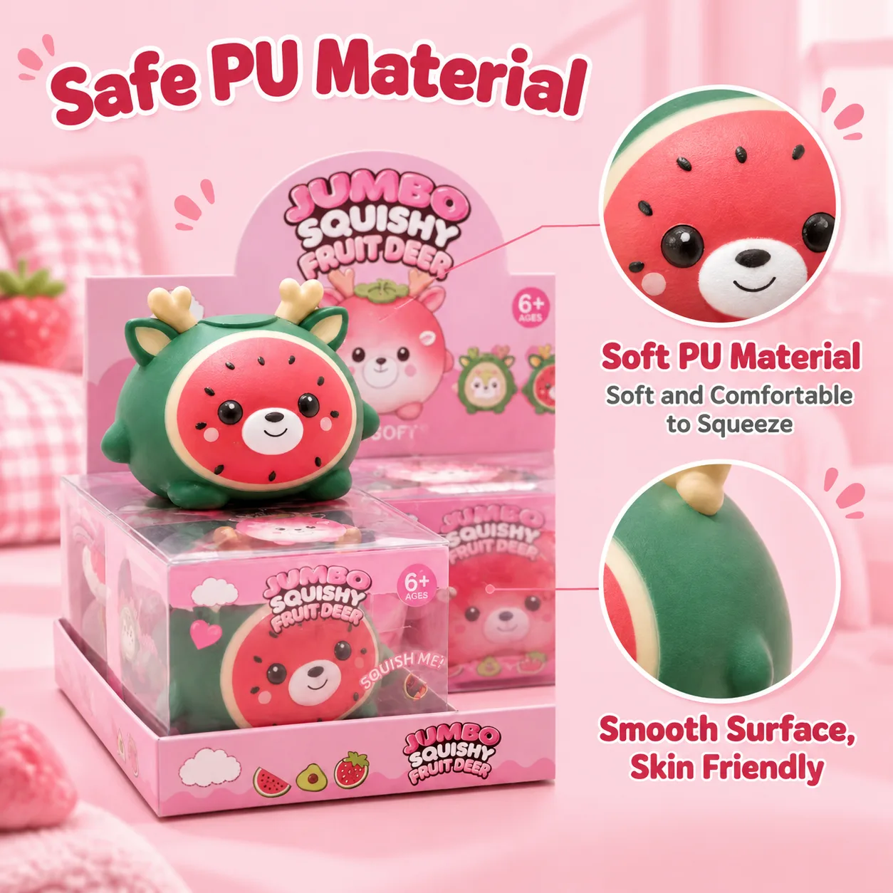 Jumbo Squishy Fruit Deer Slow Rising Stress Relief Toy Wholesale Squishy Toy 3
