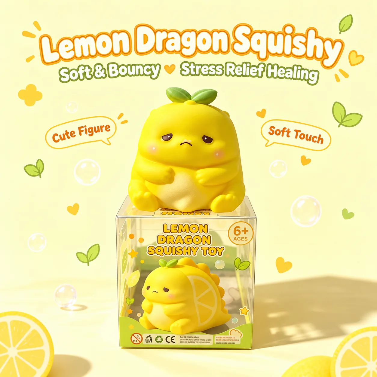 Large Lemon Dragon Squishy Toy Soft TPR Stress Relief Squishy Wholesale Squishy Toy 2