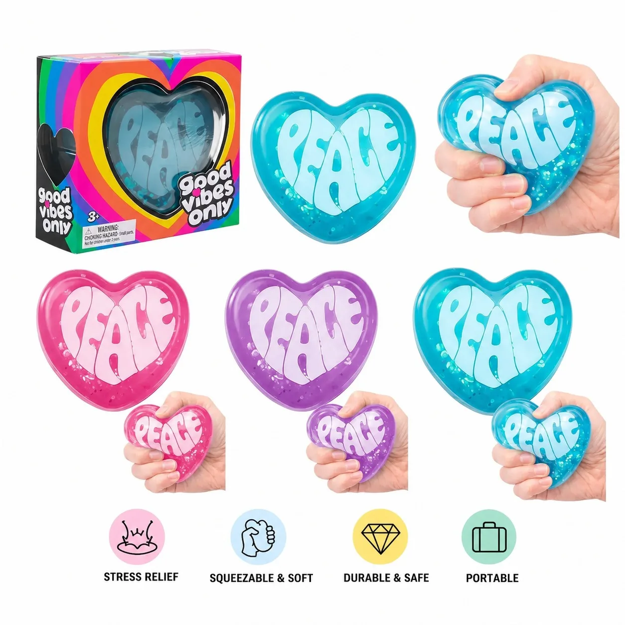 Heart-Shaped Squishy Stress Relief Toy Soft TPR Squeeze Toy Wholesale Squishy Toy 2