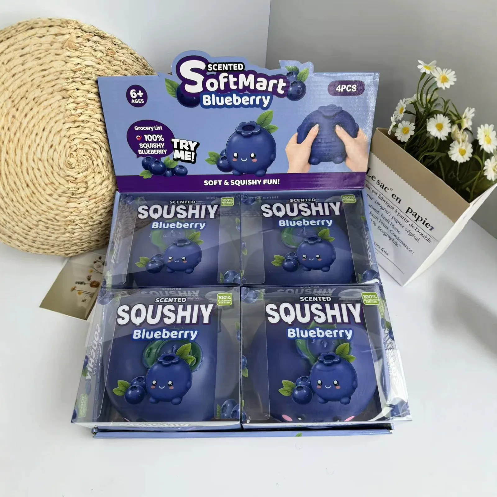 Large Realistic Blueberry Squishy Toy Soft Fruit Stress Relief Toy Wholesale Squishy Toy 4