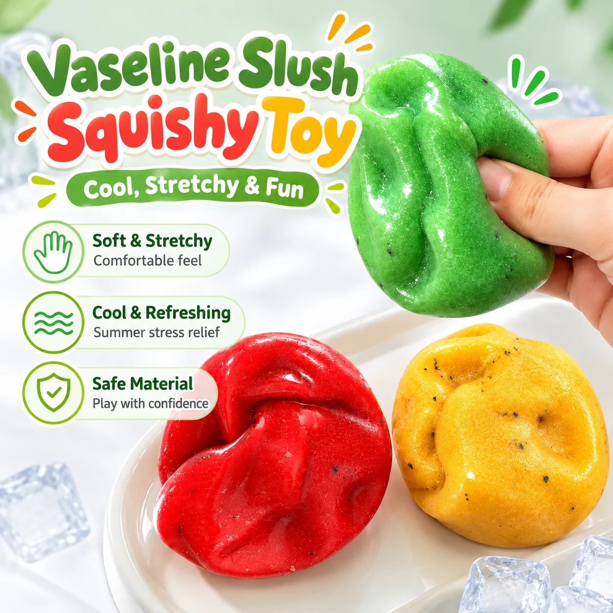 Vaseline Watermelon Slush Squishy Toy TPR Soft Stress Relief Fidget Toy Wholesale Squishy Toy 8