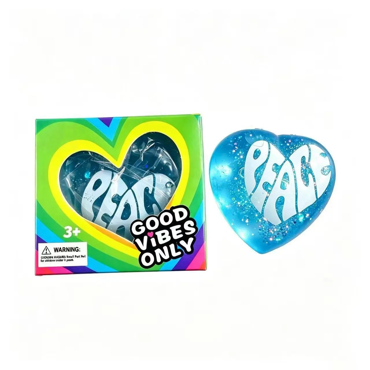 Glitter Heart Squishy Toy with Inspirational Phrases Slow Rebound Stress Relief Toy Wholesale Squishy Toy 7