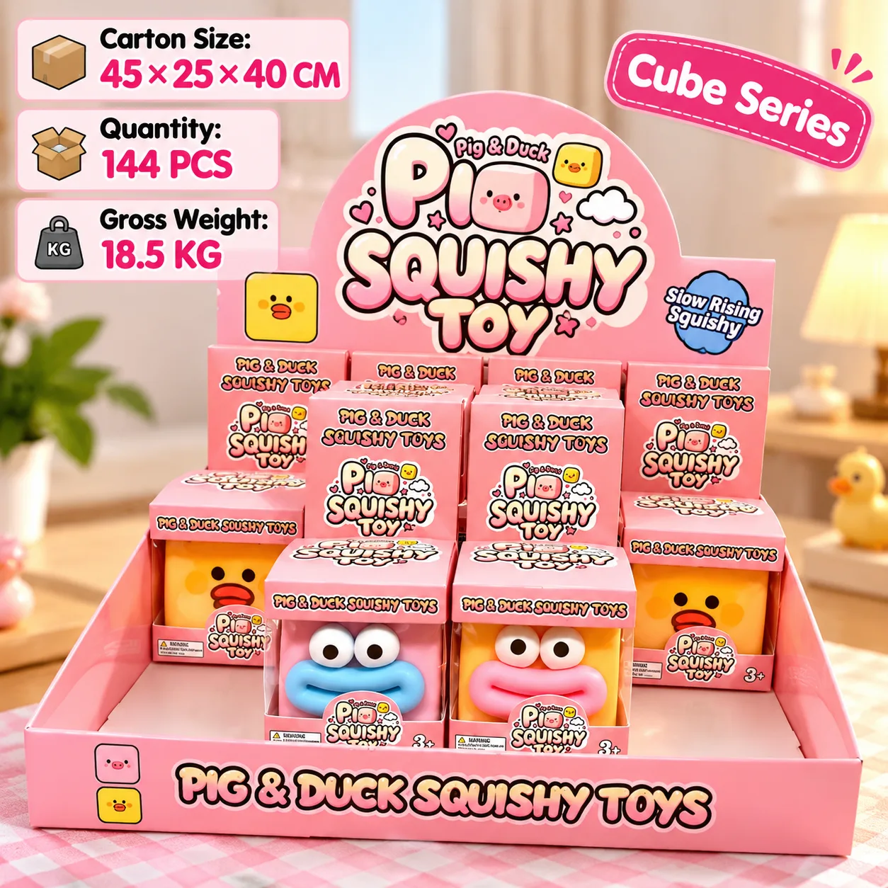 Block Character Face Squishy Toy Slow-Rising TPR Stress Relief Toy Wholesale Squishy Toy 3