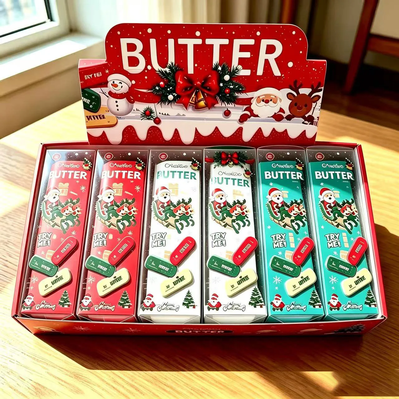 Christmas Butter Stick Squishy Toy Slow Rising Stress Relief Toy Wholesale Squishy Toy 4