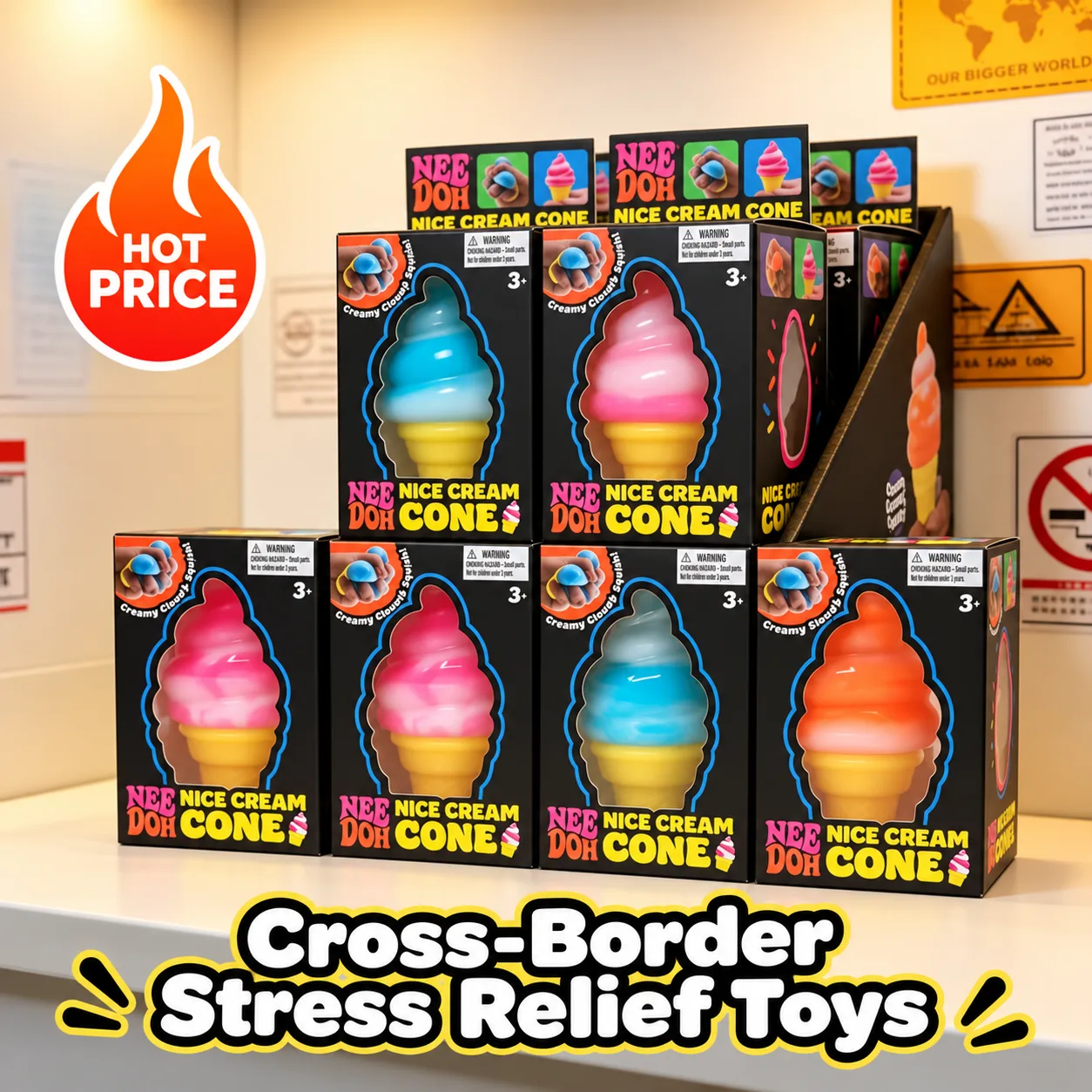 NeeDoh Nice Cream Cone Squishy Toy Slow Rising Stress Relief Toy Wholesale Squishy Toy 9