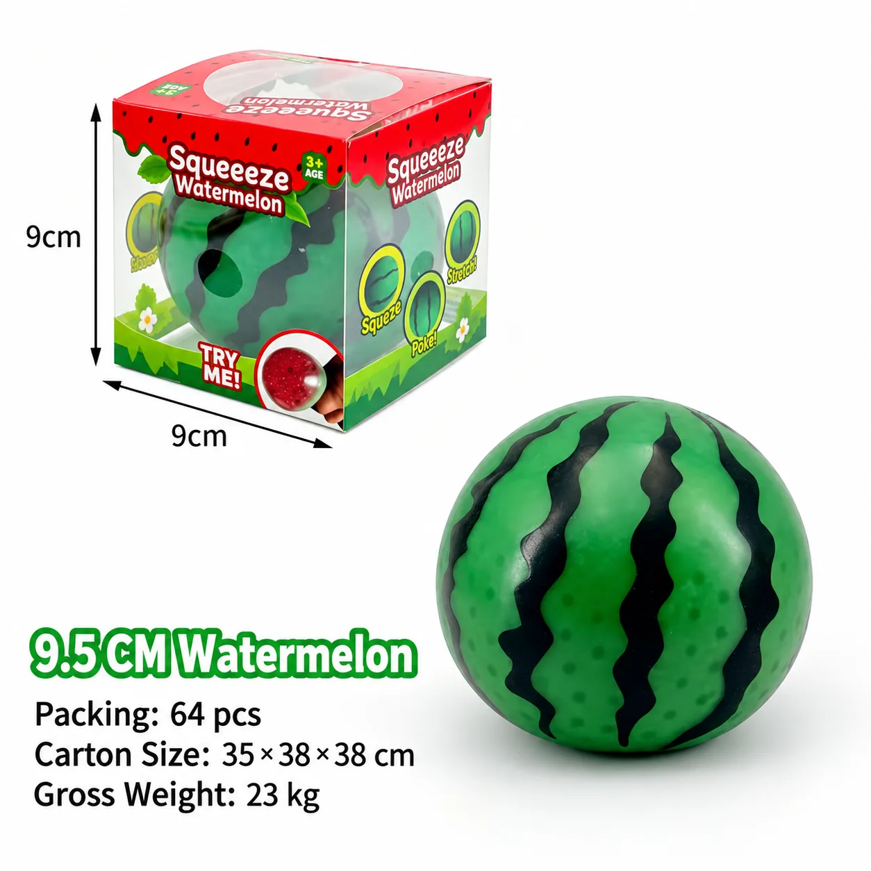 Large Bead-Filled Watermelon Squishy Toy Realistic Fruit Stress Relief Ball Wholesale Squishy Toy 4