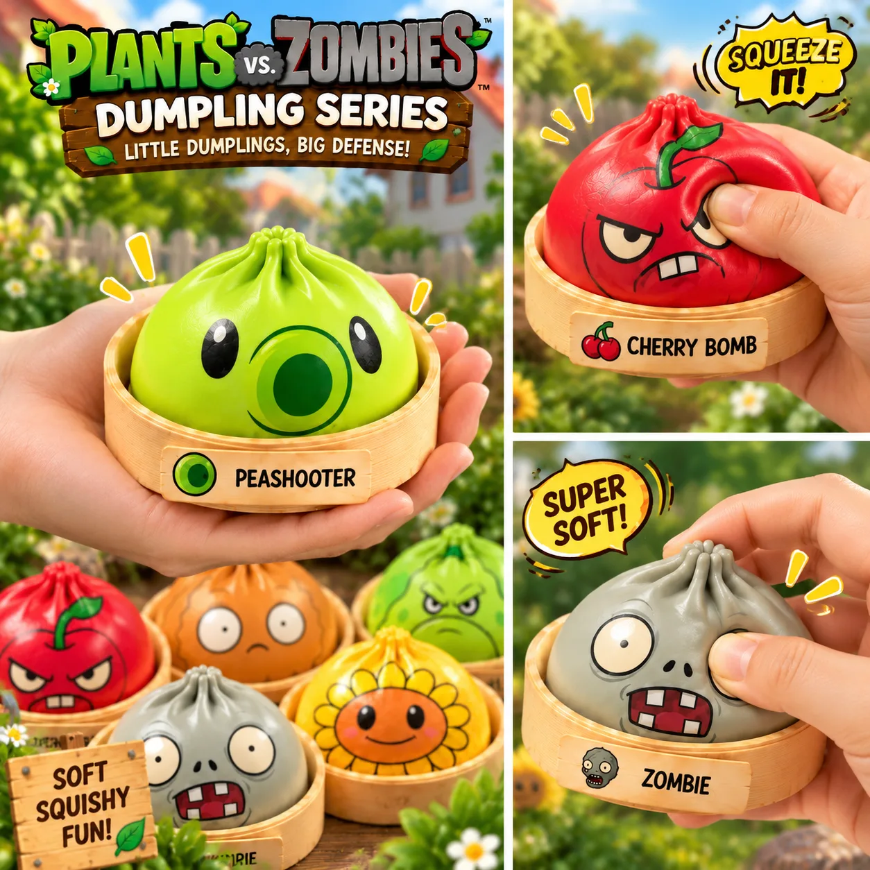 Dumpling Squishy Toy Set Soft TPR Stress Relief Fidget Toys Wholesale Squishy Toy 4