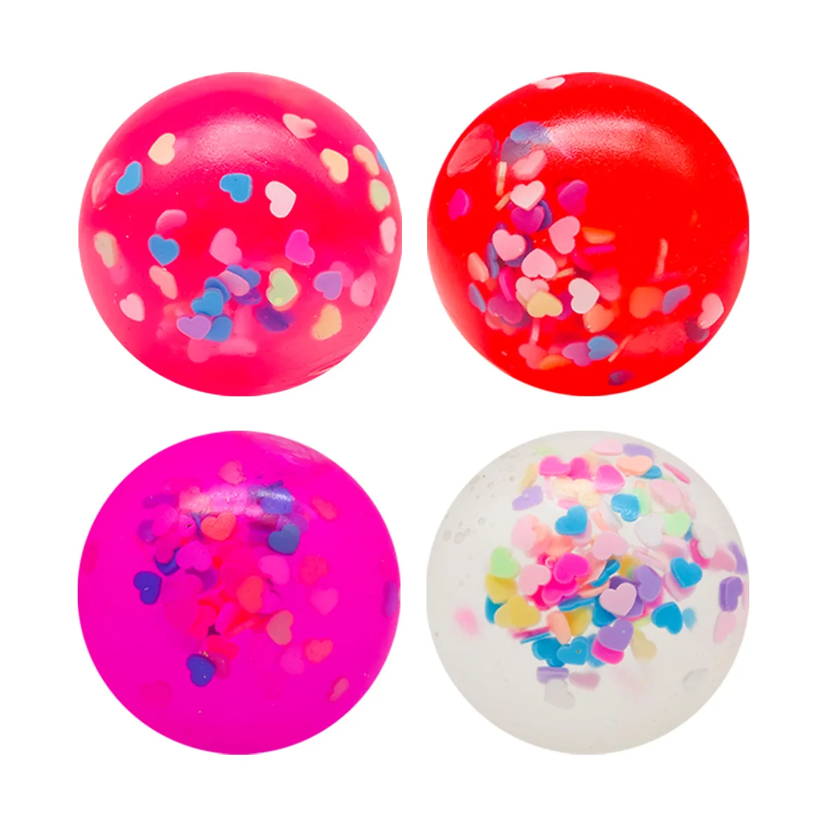 Valentine's Heart Confetti Squishy Ball Stress Relief Toy Wholesale Squishy Toy 2