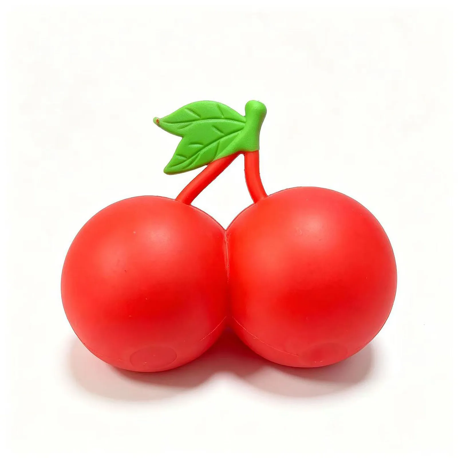 Dual Cherry Squishy Toy Soft TPR Stress Relief Fruit Squishy