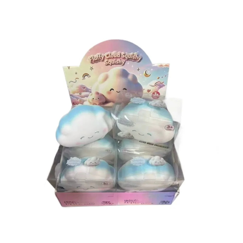 Kawaii Blue and White Cloud Squishy Stress Relief Toy Soft TPR Squeeze Toy Wholesale Squishy Toy 3
