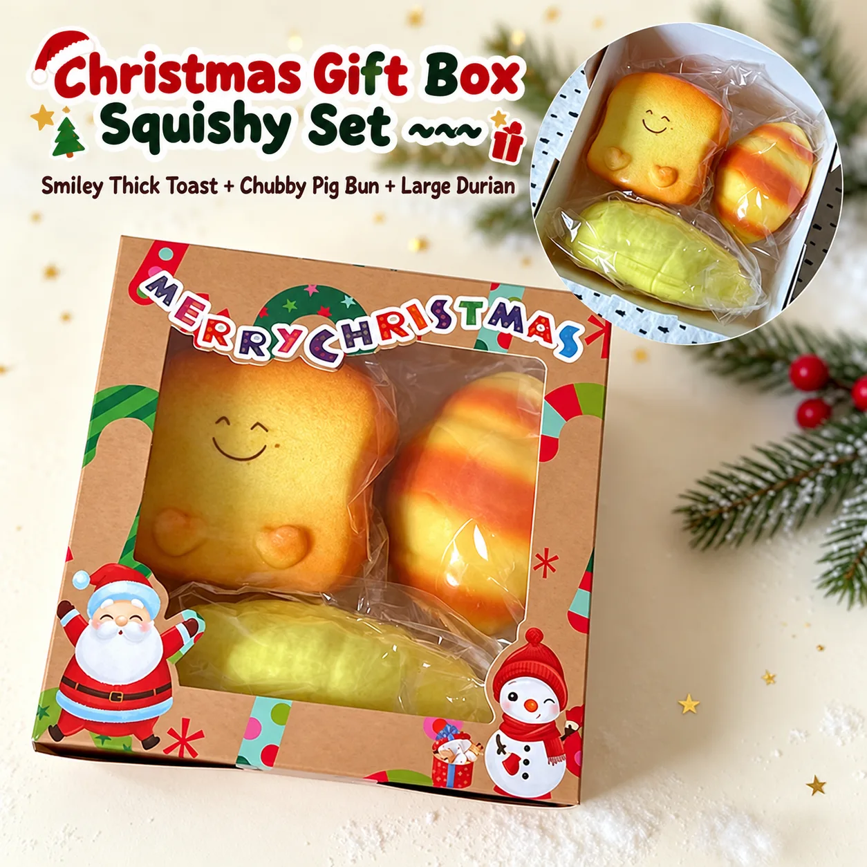 Christmas Gift Box Squishy Toy Set Soft Stress Relief Fidget Toy Wholesale Squishy Toy 6