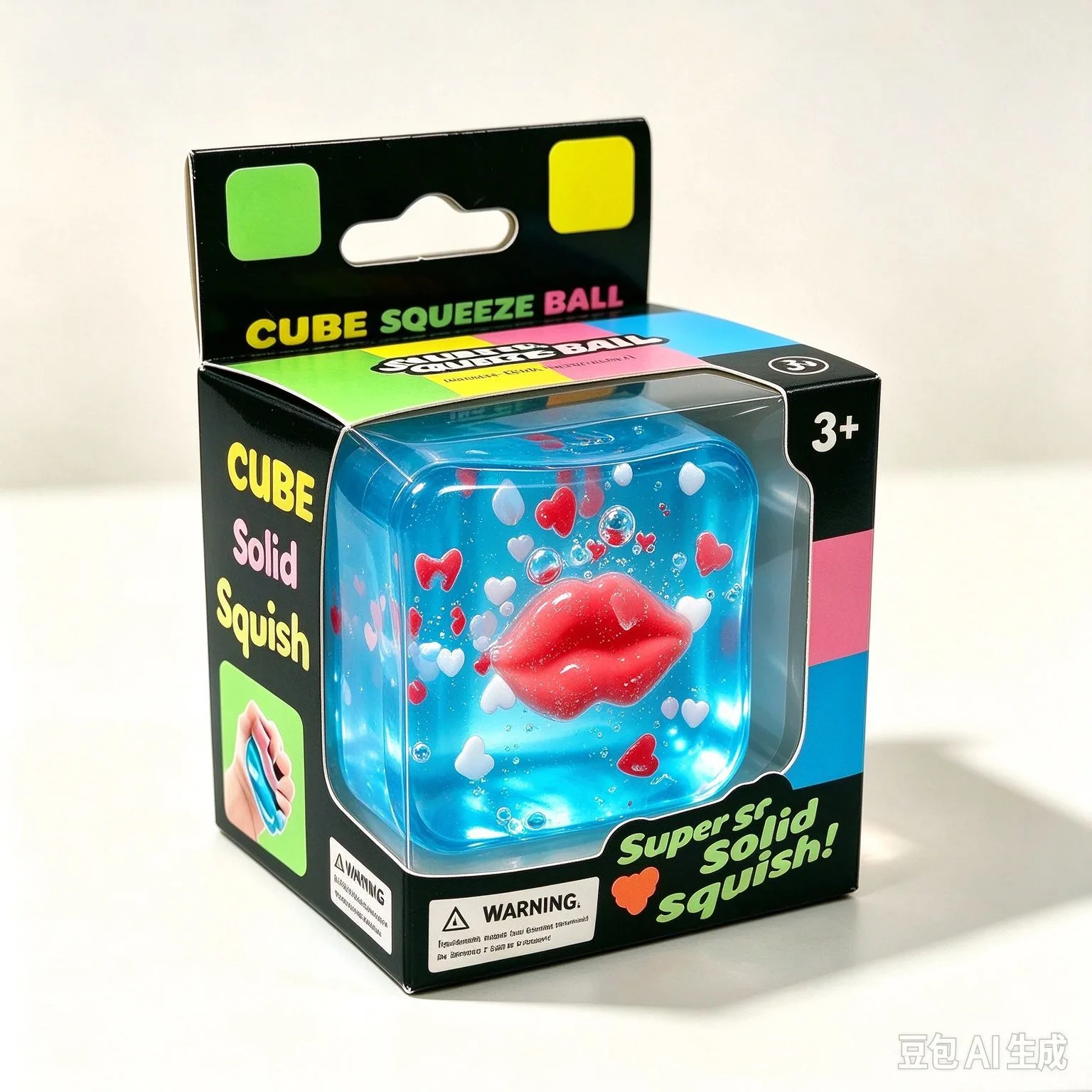 Valentine Red Lip Transparent Gel Squishy Cube Stress Relief Toy Wholesale Squishy Toy 6
