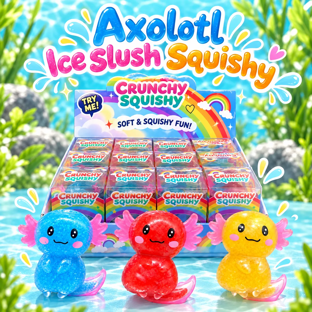 Axolotl Crunchy Squishy Toy Soft Sensory Stress Relief Toy Wholesale Axolotl Crunchy Squishy Toy Soft Sensory Stress Relief Toy Wholesale Squishy Toy